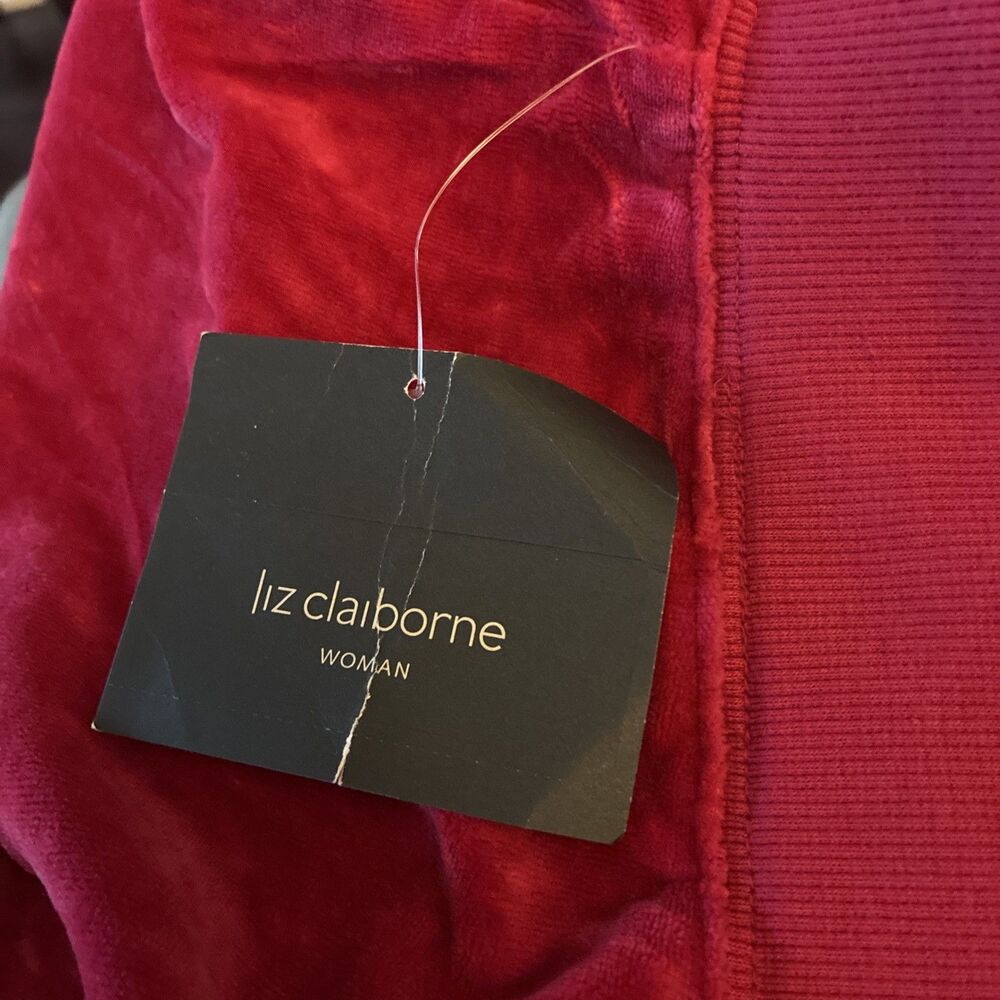 NEW Liz Claiborne Red Luxe Velour Pants Wide Leg Casual Holiday Womens Plus 2X - Picture 6 of 15